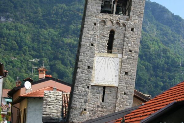 Leaning bell tower of the SS Bartolomeo e Nicola at Nobiallo at Nobiallo