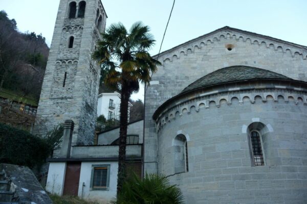 The Romanesque church of San Martinico in the historical center of Dongo