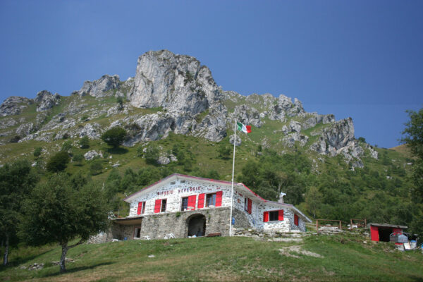 Rifugio Menaggio on the south slope of Mount Grona