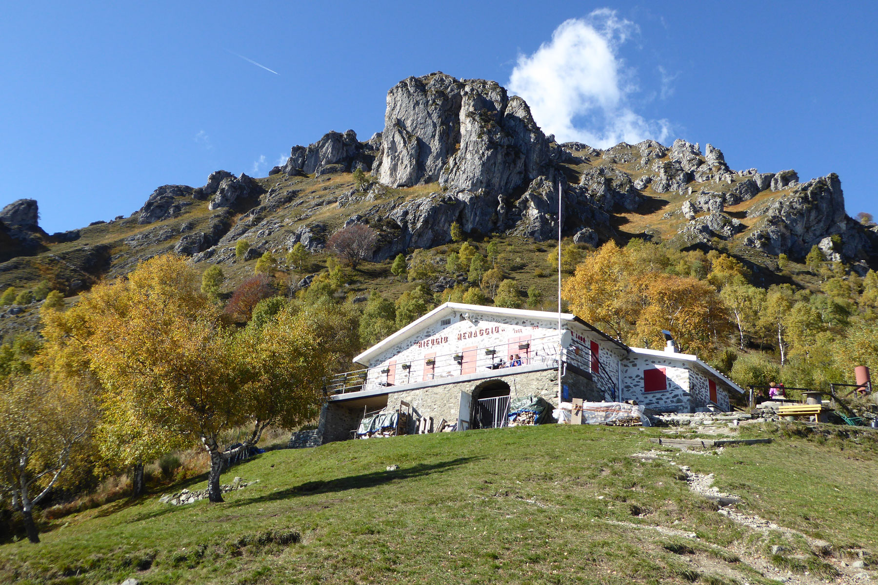 Rifugio Menaggio on the south slope of Mount Grona