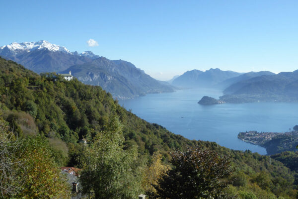 View from the trail to Rifugio Menaggio on the Central lake aerea