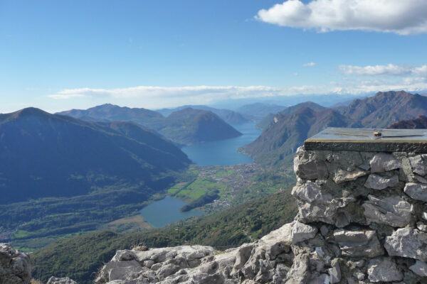 View from Mount Grona of Lake Piano and Lake Lugano