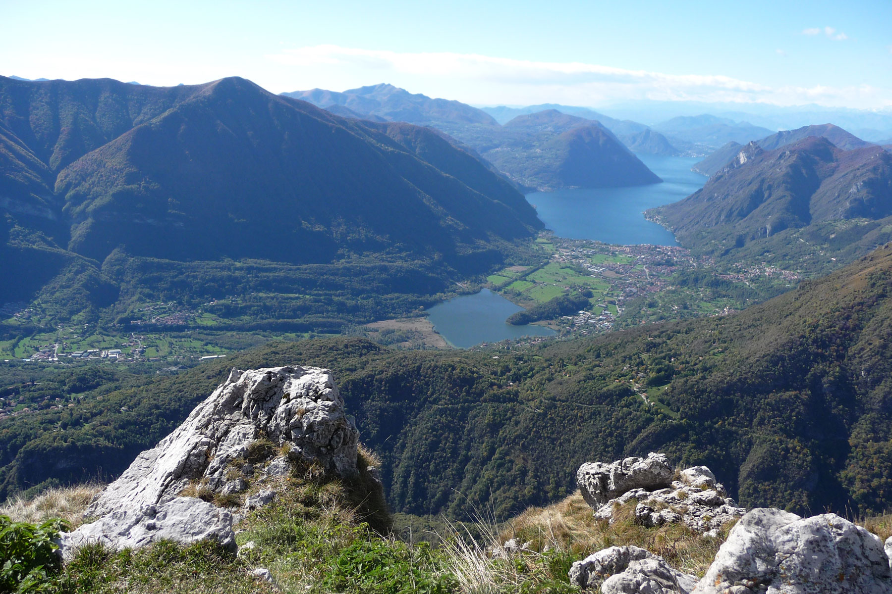 View of lake Lugano from Mount Grona